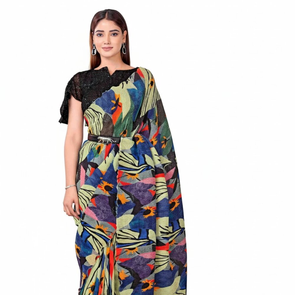 Elegant Designer Satin Silk Saree with Embroidered Sequins for Party Wear